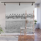 Vintage Newport Beach Print {4 of 4} | Photography Ocean Palm Trees B&W Tropical Summer Sky Wall Mural Gallery Image 1