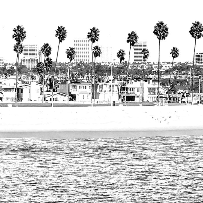Vintage Newport Beach Print {4 of 4} | Photography Ocean Palm Trees B&W Tropical Summer Sky Coffee Mug Gallery Image 2