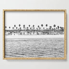 Vintage Newport Beach Print {4 of 4} | Photography Ocean Palm Trees B&W Tropical Summer Sky Serving Tray Gallery Image 1