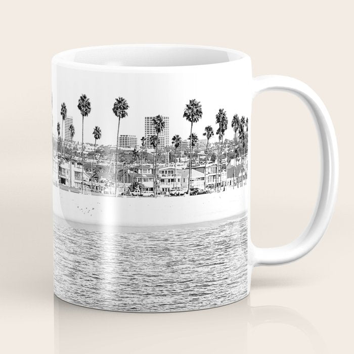 Vintage Newport Beach Print {4 of 4} | Photography Ocean Palm Trees B&W Tropical Summer Sky Coffee Mug Gallery Image 1