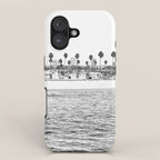Vintage Newport Beach Print {4 of 4} | Photography Ocean Palm Trees B&W Tropical Summer Sky iPhone Case Gallery Image 1