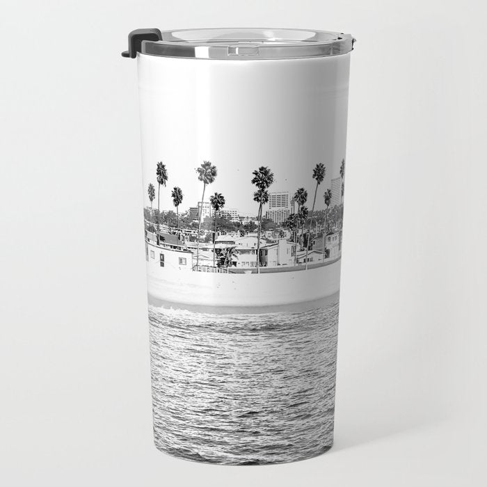 Vintage Newport Beach Print {4 of 4} | Photography Ocean Palm Trees B&W Tropical Summer Sky Travel Mug Gallery Image 3