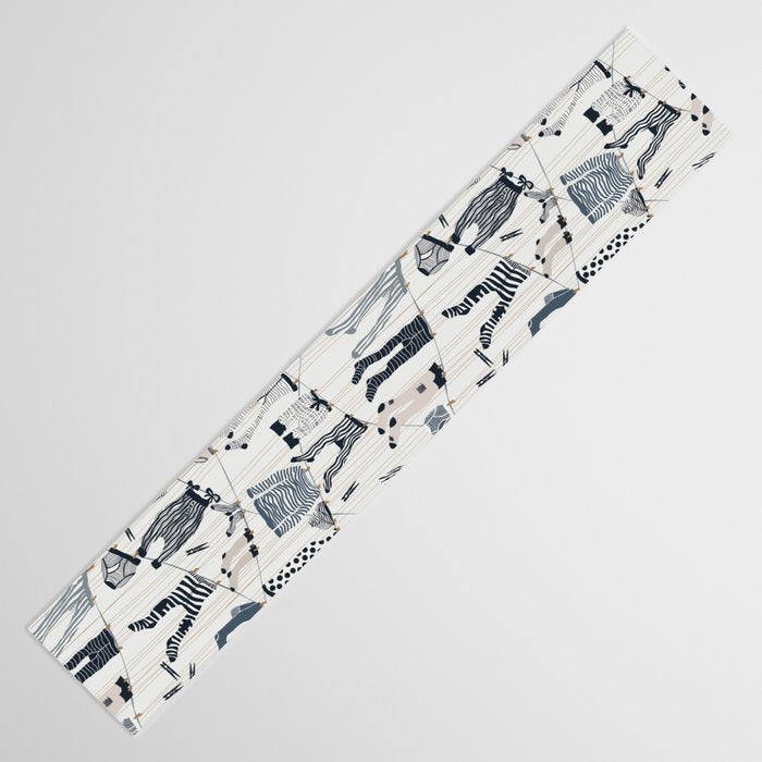 Hang out in laundry room Illu denim Table Runner Gallery Image 3