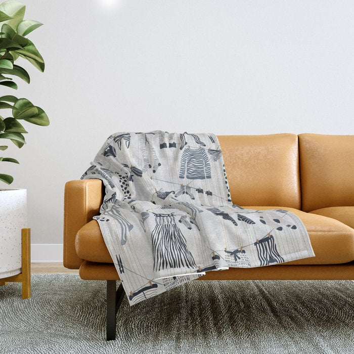 Hang out in laundry room Illu denim Throw Blanket Gallery Image 1