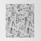 Hang out in laundry room Illu denim Throw Blanket Gallery Image 2