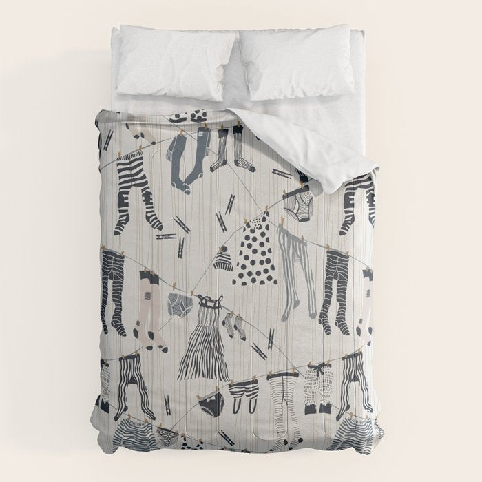 Hang out in laundry room Illu denim Comforter Gallery Image 6