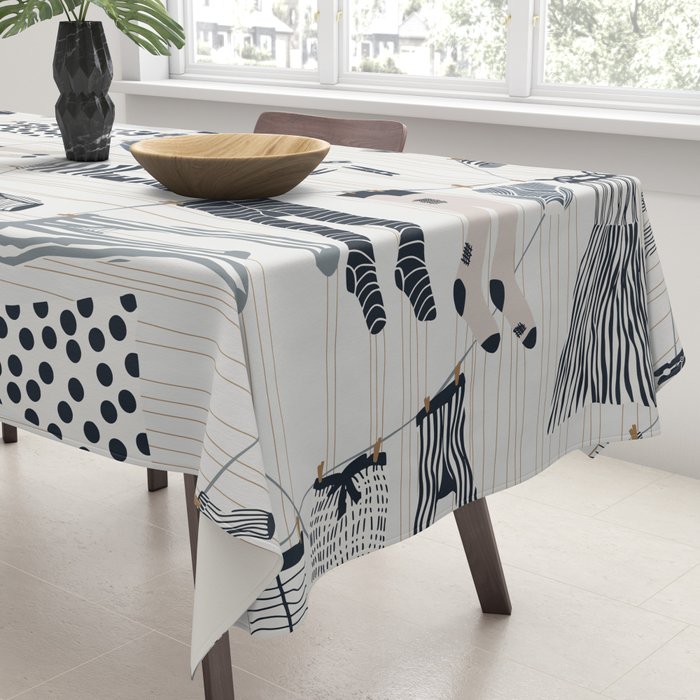 Hang out in laundry room Illu denim Tablecloth Gallery Image 3