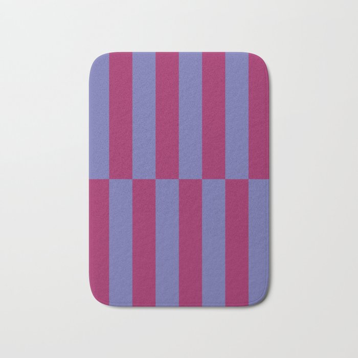 Strippy - Dark Orchid and Peri Bath Mat Gallery Image 1