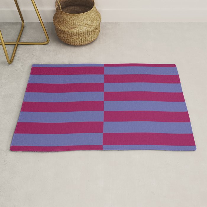 Strippy - Dark Orchid and Peri Rug Gallery Image 1