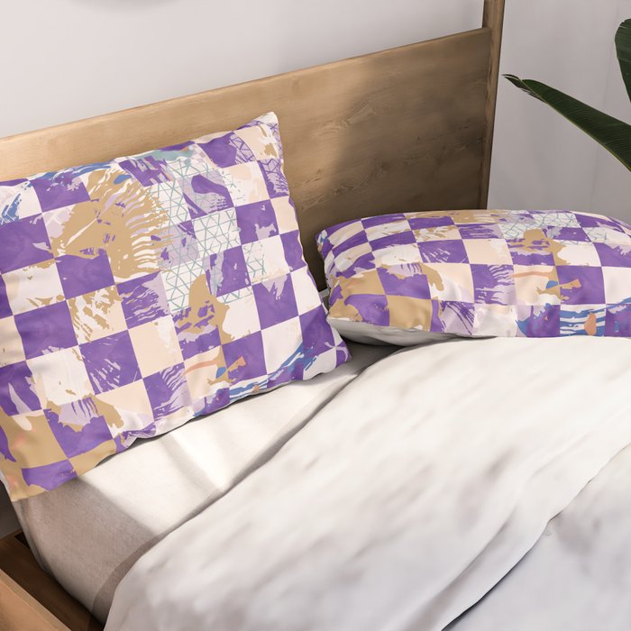 Grid of artistic strokes L Pillow Sham Gallery Image 2