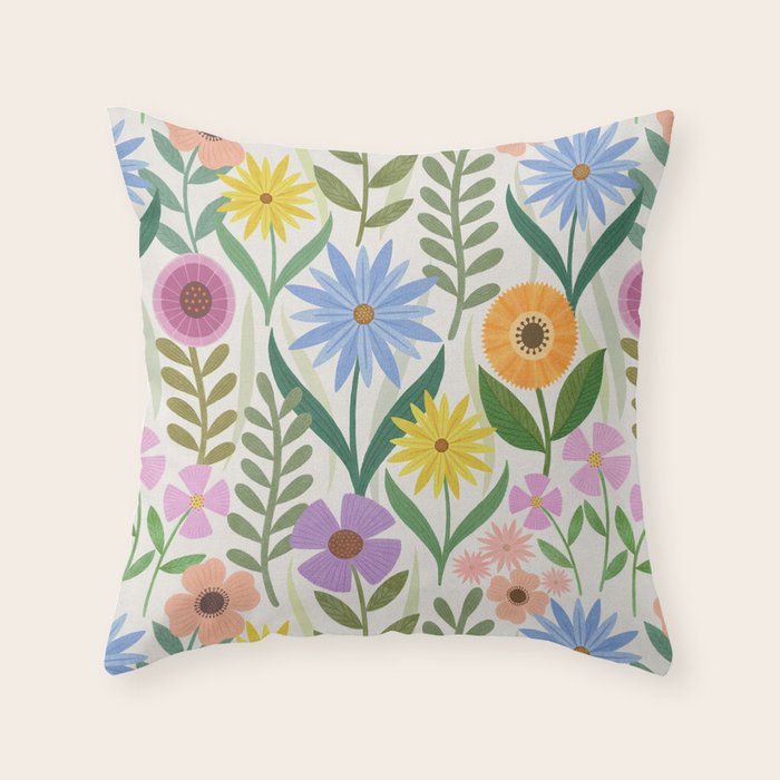 Wildflower Garden - Light Throw Pillow Gallery Image 6