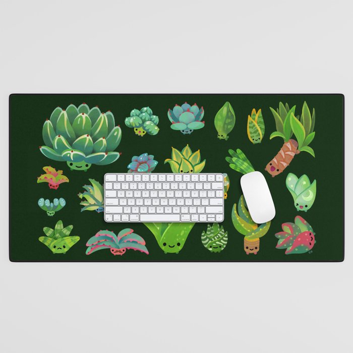Baby succulent 1 - dark Desk Mat Gallery Image 1