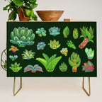 Baby succulent 1 - dark Credenza Gallery Image 1