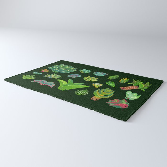 Baby succulent 1 - dark Rug Gallery Image 3
