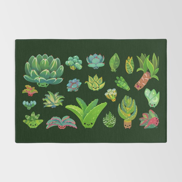 Baby succulent 1 - dark Rug Gallery Image 2