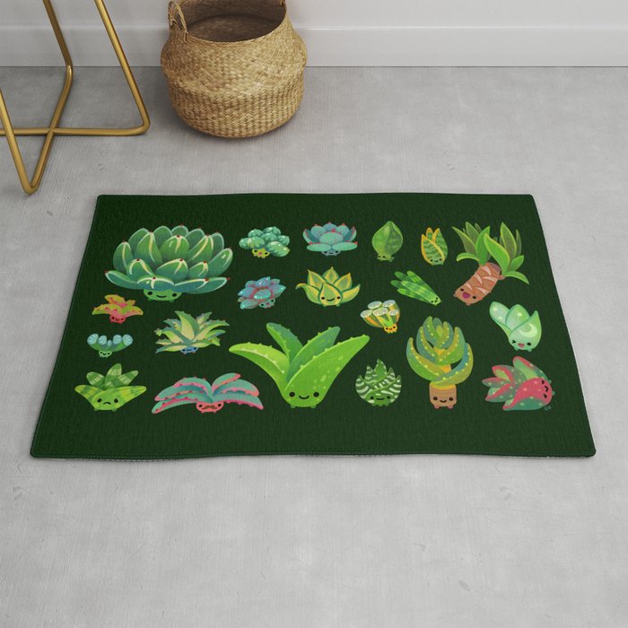 Baby succulent 1 - dark Rug Gallery Image 1