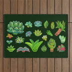 Baby succulent 1 - dark Outdoor Rug Gallery Image 1