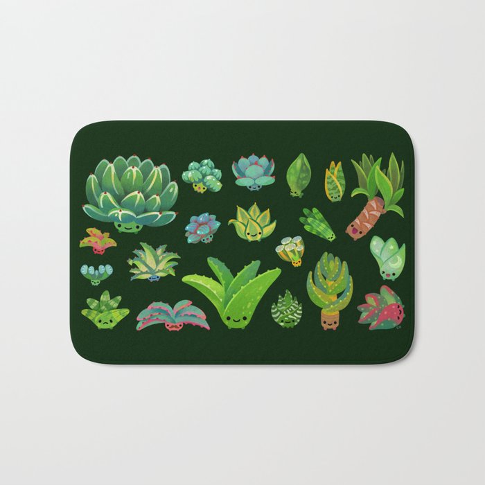 Baby succulent 1 - dark Bath Mat Gallery Image 1