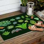 Baby succulent 1 - dark Outdoor Rug Gallery Image 2