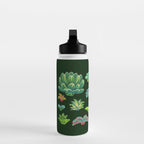 Baby succulent 1 - dark Water Bottle Gallery Image 3