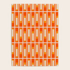 Mid Century Modern Geometric Lexington Ave Pattern in 70s Orange and Cream Beige Poster Gallery Image 4