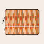 Mid Century Modern Geometric Lexington Ave Pattern in 70s Orange and Cream Beige Laptop Sleeve Gallery Image 1