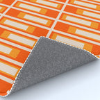 Mid Century Modern Geometric Lexington Ave Pattern in 70s Orange and Cream Beige Rug Gallery Image 4