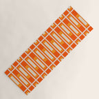 Mid Century Modern Geometric Lexington Ave Pattern in 70s Orange and Cream Beige Yoga Mat Gallery Image 1