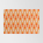 Mid Century Modern Geometric Lexington Ave Pattern in 70s Orange and Cream Beige Rug Gallery Image 2