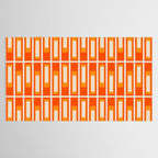 Mid Century Modern Geometric Lexington Ave Pattern in 70s Orange and Cream Beige Tablecloth Gallery Image 2