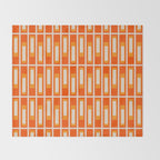 Mid Century Modern Geometric Lexington Ave Pattern in 70s Orange and Cream Beige Throw Blanket Gallery Image 2
