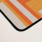 Mid Century Modern Geometric Lexington Ave Pattern in 70s Orange and Cream Beige Desk Mat Gallery Image 4