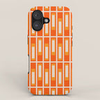 Mid Century Modern Geometric Lexington Ave Pattern in 70s Orange and Cream Beige iPhone Case Gallery Image 1