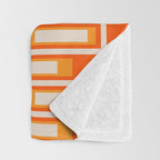 Mid Century Modern Geometric Lexington Ave Pattern in 70s Orange and Cream Beige Throw Blanket Gallery Image 3