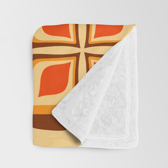 Retro Mid Century Modern Floral Pattern 721 Autumn Throw Blanket Gallery Image 3