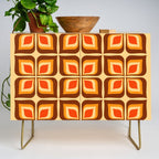Retro Mid Century Modern Floral Pattern 721 Autumn Credenza Gallery Image 1