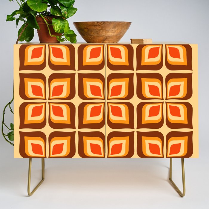 Retro Mid Century Modern Floral Pattern 721 Autumn Credenza Gallery Image 1