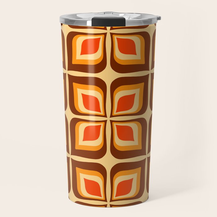 Retro Mid Century Modern Floral Pattern 721 Autumn Travel Mug Gallery Image 1