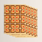Retro Mid Century Modern Floral Pattern 721 Autumn Wrapping Paper Gallery Image 3