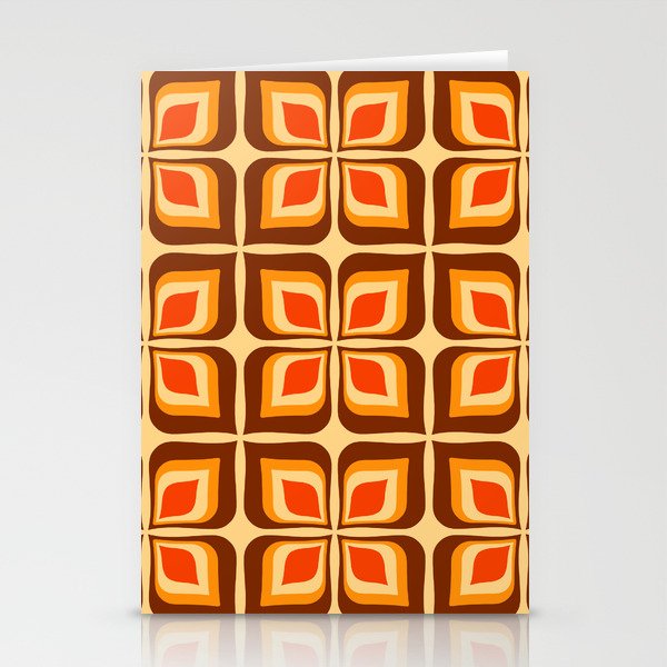 Retro Mid Century Modern Floral Pattern 721 Autumn Stationery Card Gallery Image 1