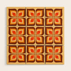 Retro Mid Century Modern Floral Pattern 721 Autumn Wood Wall Art Gallery Image 1