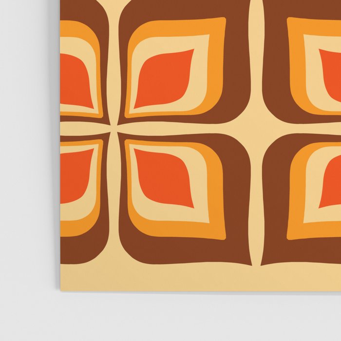 Retro Mid Century Modern Floral Pattern 721 Autumn Poster Gallery Image 3
