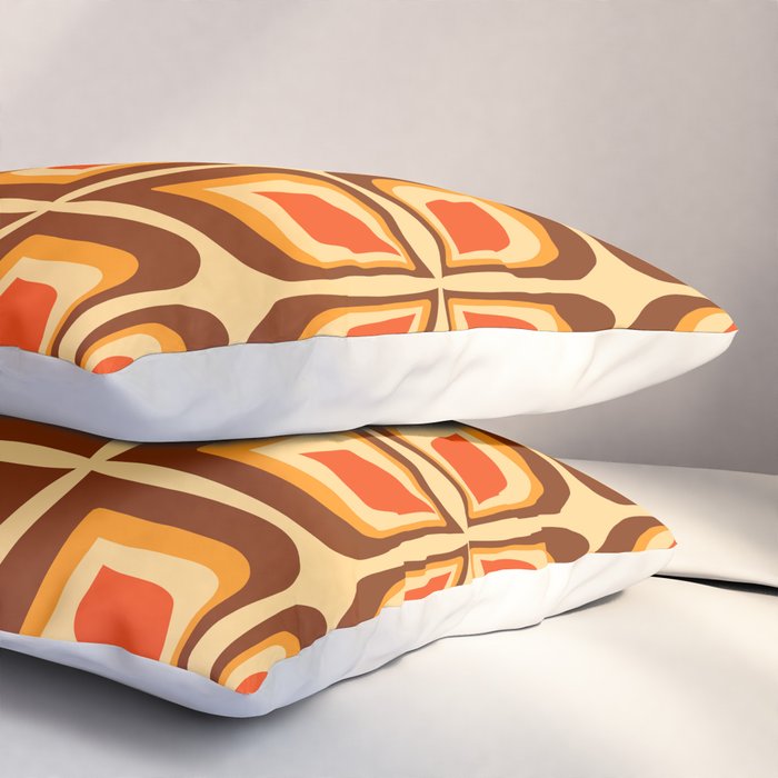 Retro Mid Century Modern Floral Pattern 721 Autumn Pillow Sham Gallery Image 3