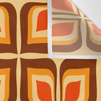 Retro Mid Century Modern Floral Pattern 721 Autumn Wall Tapestry Gallery Image 3