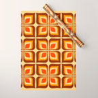 Retro Mid Century Modern Floral Pattern 721 Autumn Wrapping Paper Gallery Image 1
