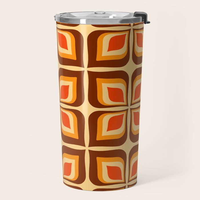 Retro Mid Century Modern Floral Pattern 721 Autumn Travel Mug Gallery Image 2