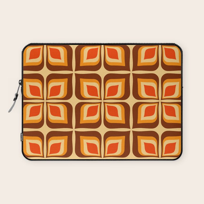 Retro Mid Century Modern Floral Pattern 721 Autumn Laptop Sleeve Gallery Image 1