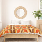 Retro Mid Century Modern Floral Pattern 721 Autumn Duvet Cover Gallery Image 3
