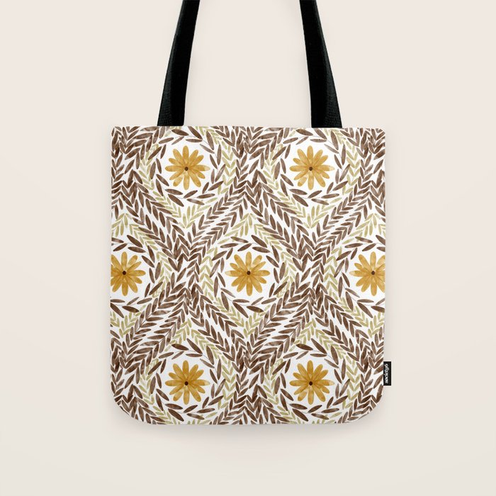 Golden Daisy Swirl Tote Bag Gallery Image 1