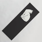 White Cat On Black Yoga Mat Gallery Image 1